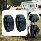2 Pieces Replacement Wheels 5 Inch Hand Truck Wheels Heavy Duty Rubber Bearing Solid Pp Construction Suitable for Snow Blowers Garden Carts