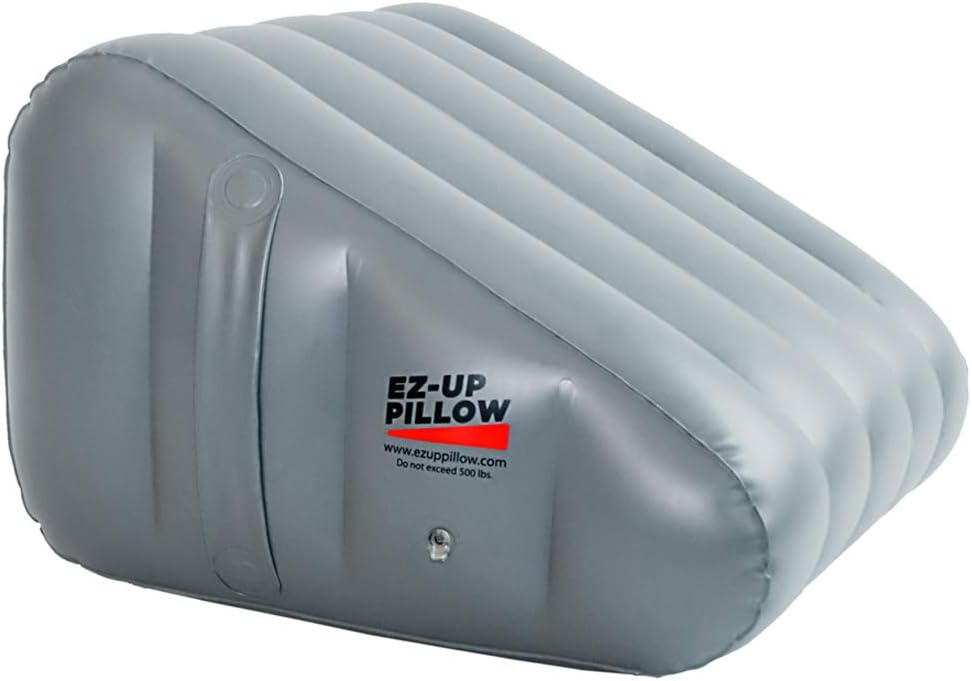 Inflatable Leg Wedge Pillow for Elevation. PT Designed EZ Up Pillow Helps Relieve Back and Hip Pain and Pressure, Swelling of Feet, Ankles and Knees Post Surgery or from Injury or chronic conditions.