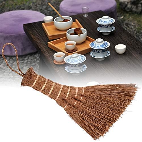2PCS Small Whisk Broom, Mini Hand Held Straw Soft Broom Tea Tray Cleaning Brush Hand Sweeper Tea Set Accessories