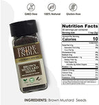 Pride of India – Brown Mustard Seed Whole – Gourmet Indian Spice – Hot & Spicy Flavor – Ideal seasoning for sauces/dips/spice blends – Easy to Use – 2.5 oz. Small Dual Sifter Bottle