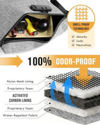 Smell Proof Bag, Odor Proof Bag with Combination Lock, Durable Smell Proof Container with Carbon Lining, Secure Odorless Travel Pouch for Home & On-the-Go (Grey)