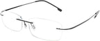 FEISEDY Lightweight Rimless Titanium Stainless Steel Anti-Blue Light Reading Glasses B2686
