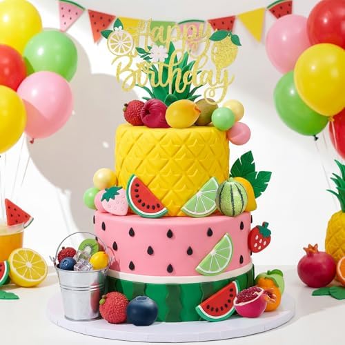 35PCS Fruit Cake Topper Fruit Cake Decoration for Baby Shower Party Supplies