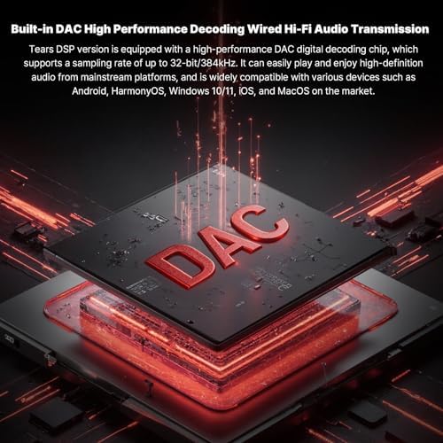NICEHCK Tears Wired in-Ear Monitors, Open-Back Dual-Magnet Dual-Chamber DD IEM with Clear Imaging and Fast Response, Precision Molded Shell (White-Gold Type-C with Mic)
