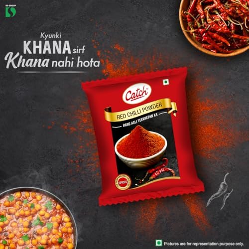 Catch Red Chilli Powder 200g (7.05 oz) | Hot & Spicy Ground Red Pepper | Authentic Indian Lal Mirch for Spicy Curries & Seasoning | High Pungency | Non-GMO