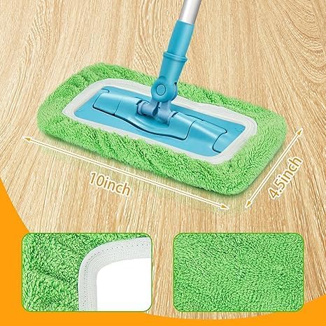 4 PCS Reusable Dry Sweeping Cloths Microfiber Wet Mop Pads Compatible with Mop Replacement Sweeping Mopping pad Refills for Hardwood Surface Floor Cleaning