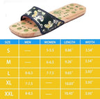 Reflexology Foot Massager Slipper Acupuncture Massage Sandals with Natural Jade Acupoint Massage Shiatsu for Foot Pain Relief Suit for Men and Women (M) 37 Black Butterfly