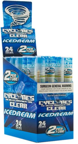 CYCLONES PRE ROLLED CONES CLEAR ICE DREAM FLAVOR PACK OF 24