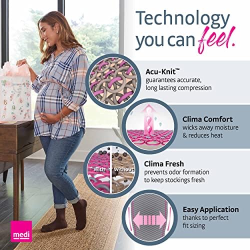 Mediven Comfort Women’s 20–30 mmHg Knee High Compression Stockings, Closed Toe, Semi-Transparent, Soft & Breathable Support for Leg Circulation, Work & Travel, III, Petite, Sandstone