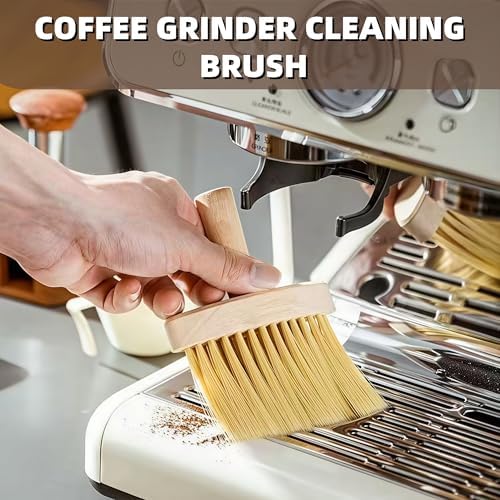 2Pcs Desktop Cleaning Brush Soft Bristle Multi-Purpose Dust Brush for Coffee Bar Car Keyboard Hanging Design for Home & Office Cleaning Wooden