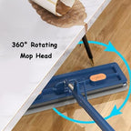 Streamline Mop - 2024 New Upgrade Style Large Flat Mop, Large Flat Mop for Wet and Dry, 360 Rotating Dust Mop Hand-Wash Free, Large Flat Mop with Bucket, with Dewatering Scraper (D)