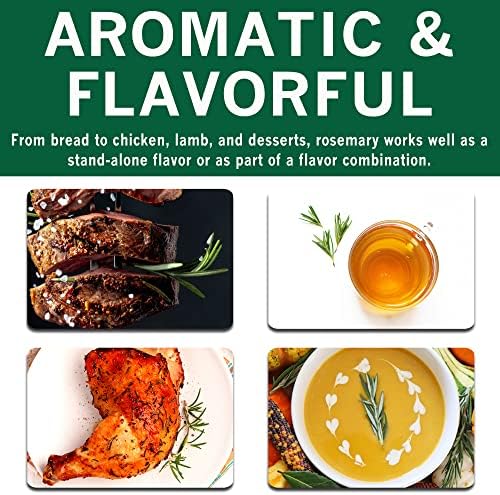 SPICES VILLAGE Dried Rosemary Leaves [ 4 oz ] – Cut & Sifted Natural Dried Rosemary Spice for Cooking and Tea, Pure Mediterranean Seasoning - Kosher, Gluten Free, Vegan, Non GMO, Resealable Bulk Bag