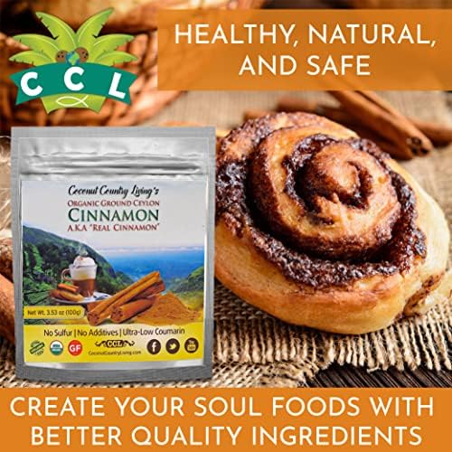 Organic Ceylon Cinnamon Powder 1 lb - True Raw Ground Sri Lanka Cinnamon Powder - Premium Grade Mild, Naturally Sweet Spice for Health & Food - w/eBook