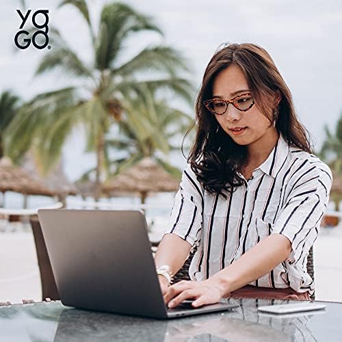 Yogo Vision Reading Glasses Blue Light Blocking Cat Eye Eyeglasses Computer Readers Anti Eyestrain for Women 4 Pk