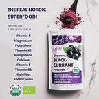 LOOV Blackcurrant Powder Organic, Made from 100% Whole Blackcurrants, Freeze Dried and Powdered Organic Blackcurrants, 6 Ounces, 23-Day Supply, Grown in Northern Europe, no Added Sugar