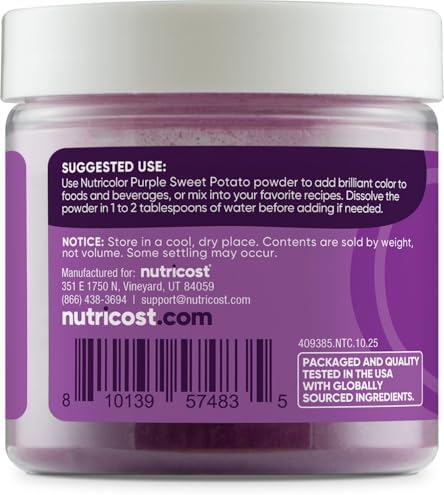 Nutricost Purple Plant Based Food Coloring From Purple Sweet Potato Powder (75 Servings) - Nutricolor Color Alternative For Food & Beverages