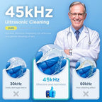 Dental Ultrasonic Retainer Cleaner Machine: 45kHz Dental Cleaning Pod with Digital Timer & 200ML, Cleaning for Dentures, Mouth Guards, Aligners, Night Guards, Braces, Toothbrush Heads & Jewelry, White