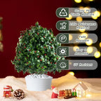 2pcs Artificial Bushes Holly Spray Berries Cedar Leaf Stems Christmas Flowers Leaves Home Party Decoration,Christmas Wreath Arrangement Craft Wedding Party Decorations