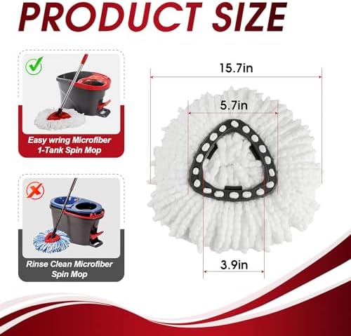 10 Pack Spin Mop Refills Head, Mop Heads Replacement for Spin Mop, Washable Microfiber Mop Replace Head Spin Mop, 360°Spinning Micro Replacement Mop Head for Easy House Cleaning Floor Mopping