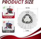 10 Pack Spin Mop Refills Head, Mop Heads Replacement for Spin Mop, Washable Microfiber Mop Replace Head Spin Mop, 360°Spinning Micro Replacement Mop Head for Easy House Cleaning Floor Mopping