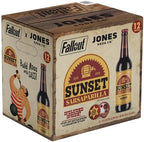 Jones Soda Co. Sunset Sarsaparilla | 12 Count of Sunset Sarsparilla in 12 oz Glass Bottles | Collectable Set | Complete Set with Box