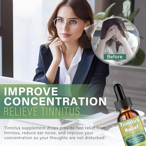 Tinnitus Relief for Ringing Ears, Gentle Herbal Tinnitus Relief Drop, Naturally Formulated to Help Minimize Ear Noise & Support Healthy Hearing for Daily Use