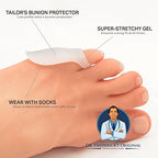 Dr. Frederick’s Original Tailor’s Bunion Pads - 6 ct Low Profile Soft Gel Spacers for Bunionette Relief - Cushions Pinky Toe & Reduces Friction - Washable, Latex-Free, Doctor-Developed Foot Protectors