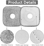 4 Pack Square Reusable Microfiber Mop Pads Fit for True & Tidy Spin Mop, Machine Washable Refill, Super Absorbent and Durable for Deep Cleaning, 9x9 Inch