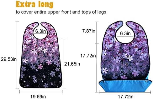 VOPHIA Adult Bibs for Women Washable Bib Reusable Waterproof Clothing Protector with Optional Crumb Catcher