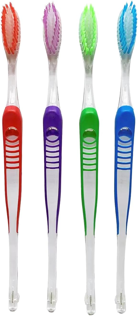 8 pcs V-Trim Orthodontic Dual Small Head Toothbrush with Interdental Brush at the end