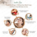 HealthAndYoga™ ChillEyes Transparent Glass Eye Wash Cup - Effective Eye Rinse and Cleansing – Eco-Friendly, Non-Reactive, Safe and Comfortable (Clear - Single)