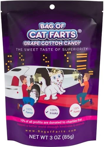 Bag of Cat Farts Grape Cotton Candy, 1 pack / 3 ounces
