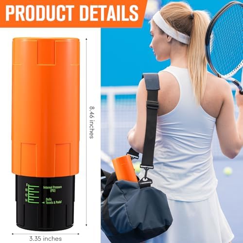 Soulchen Tennis Ball Pressurizer - Tennis Ball Storage Canister Holds 3 Balls Under 14 Psi Pressure, Reusable Stuff for Bounce Retention, Lightweight & Durable