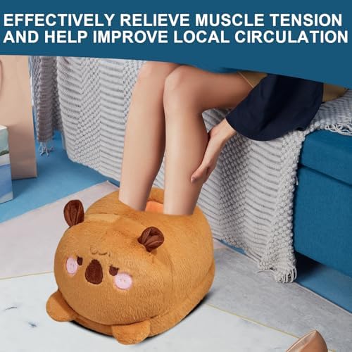 Electric Heated Foot Warmer - Cozy Thermal Slippers, Cartoon Heating Shoes | USB Powered Warmer for Office Desk, Home Bedroom, Dormitory, Travel, Kids, Adults, Birthday Gift, Winter Cold Weather