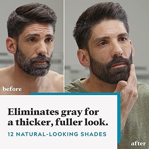 Just For Men Mustache & Beard, Beard Dye for Men with Brush Included, With Keratin Biotin Aloe and Coconut Oil for Healthy Facial Hair - Light Brown, M-25, Pack of 1 (Packaging May Vary)