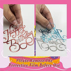 40 PCS Happy Birthday Cake Toppers Mirror Acrylic Toppers with 10 Styles 4 Colors for Birthday Party Cake Desserts Pastries