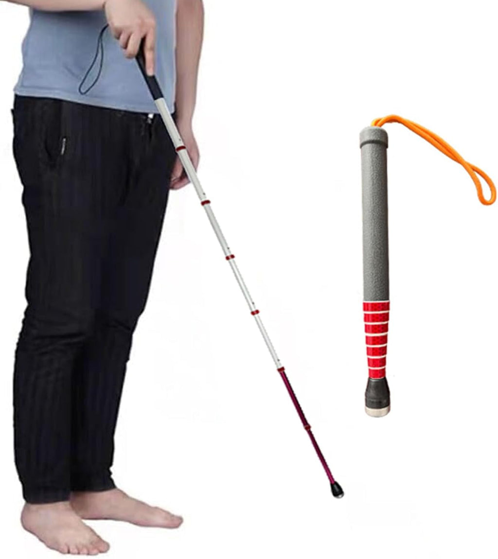 Telescopic Blind Mobility Cane - Titanium Alloy Walking Stick with Reflective Film - Anti-Slip Stick for The Blind and Vision Impaired