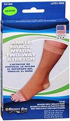 Ankle Brace, Nylon Two-Way Stretch, Beige color, Size: Medium - 1 ea