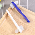 Beaupretty Double Heads Denture Toothbrush Small Portable Denture Cleaning Brush Ergonomic Design for Gentle Care Travel Oral Hygiene