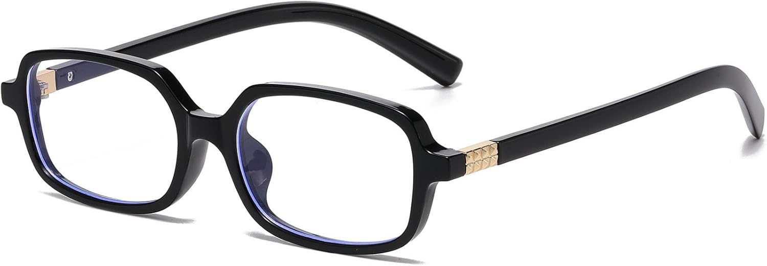 AIEYEZO Retro Rectangular Blue Light Glasses Women Men Fashion Small Square Frame Computer Gaming Glasses