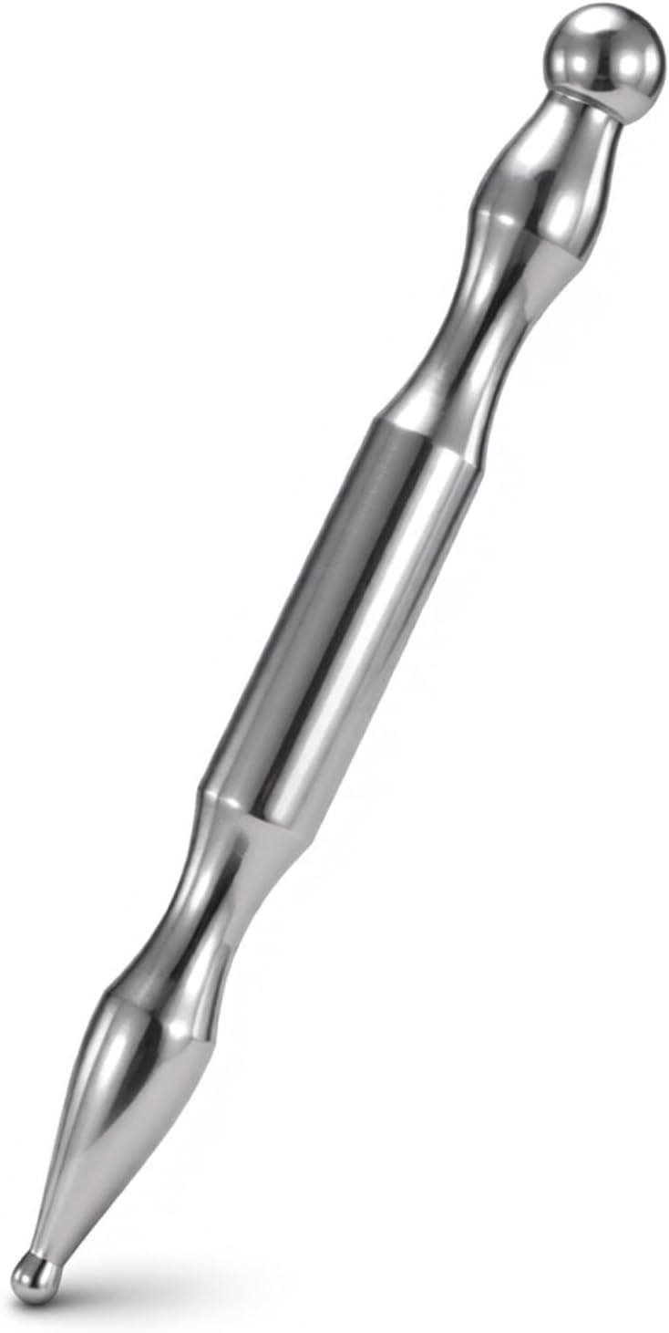 Xthrotsenk Tmj Pen Acupressure Face Stick Fascia Tool Acupuncture Pen Fascia Stick Facial Reflexology Tools Massage Pens for Face Body Point (Silver)