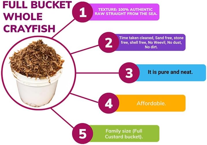 Crayfish, dried whole, tasty and clean (1, Full Paint Bucket Size (22.40oz)