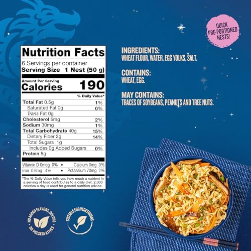 Blue Dragon Medium Cantonese Egg Noodles - 10.5oz (Pack of 4) - Traditional Cantonese-Style Noodle Nests Made with Wheat Flour & Egg - Quick & Versatile Base for Stir-Fries, Chow Mein, Soups & Noodle Bowls