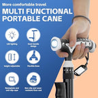 Hold 440 lbs Walking Cane for Seniors Aluminum Alloy Lightweight Height Adjustable Walking Stick Heavy Duty Foldbale Free Standing Cane with LED for Men and Women Adults