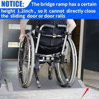 28.5" L×1.2" H Bridge Threshold Ramps for Doorways, Fits 3.5–6" Wide Thresholds with Adjustable Support Bars, Non-Slip Aluminum Wheelchair Ramps for Home Steps