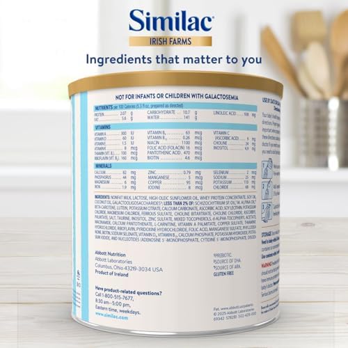 Similac Irish Farms, Easy-to-Digest Baby Formula, Infant Formula, 0-12 Months, 24.7-oz Can