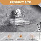 Soap Dish Holder Suction Cup, Wall Mounted Self Draining Soap Case & Sponge Rack, No Drilling Suction Bar Soap Holder for Bathroom, Kitchen Sink