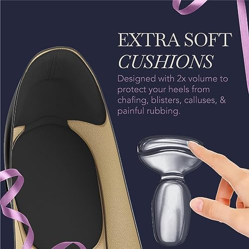 Ballotte Premium Silicone Heel Pads for Shoes. Soft Heel Grips or Inserts for Big Shoes, Alleviates Slipping & Discomfort, Comfortable Cushioning for High Heels, 8-Pack (Natural)
