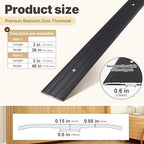 Aluminum Door Threshold - 36" L x 3" W Exterior Floor Transition Strip with Pre Drilled Holes and Expansion Screws, Non-Slip Fluted Saddle Flat Profile Threshold, Prevent Dust & Airflow, Black
