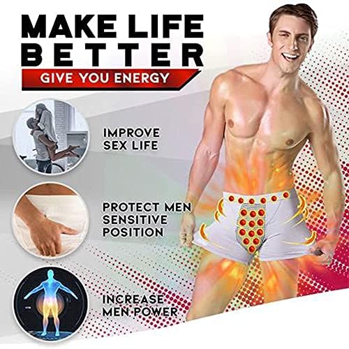 5 Packs Magnetic Therapy Energetic Men Pant Underwear Boxer Brief, Health Care Breathable Inner Pants Improving Male Power (Black,XXXXX-Large)